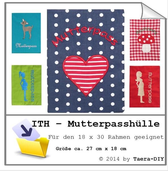 ITH In the Hoop Mutterpasshülle für den 18 x 30 Rahmen Stickdatei