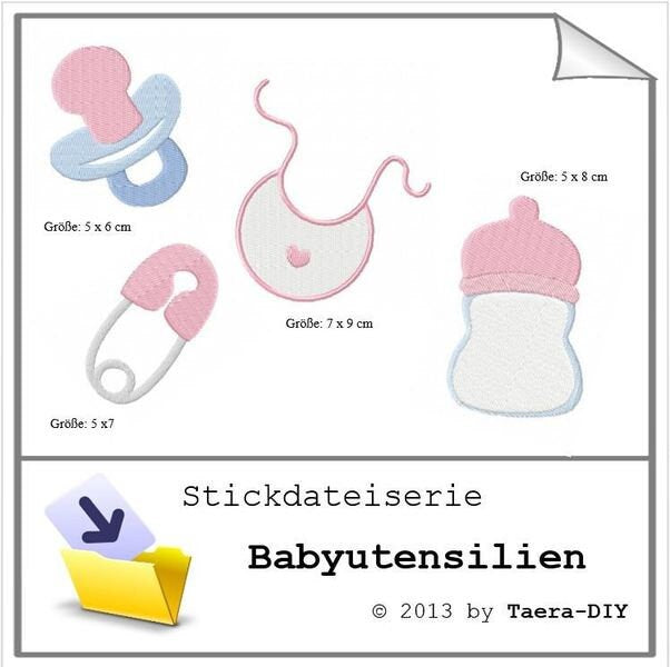 Stickdateiserie S8 Babyutensilien