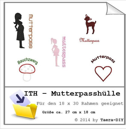 ITH In the Hoop Mutterpasshülle für den 18 x 30 Rahmen Stickdatei