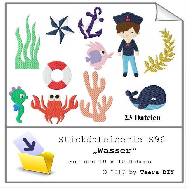 Stickdatei S96 Wasser