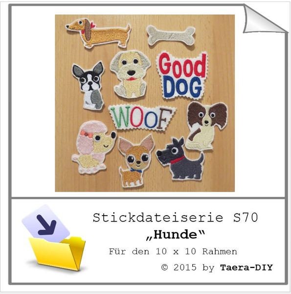 Stickdateiserie Hunde S 70