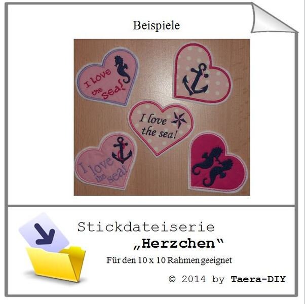 Stickdateiserie Herzchen