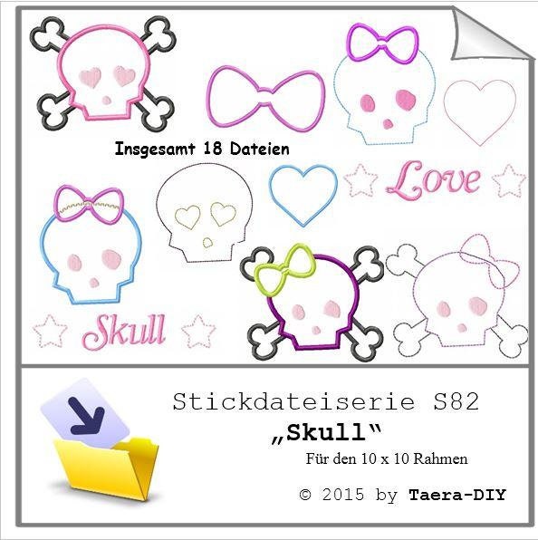 Stickdateiserie Skull S82
