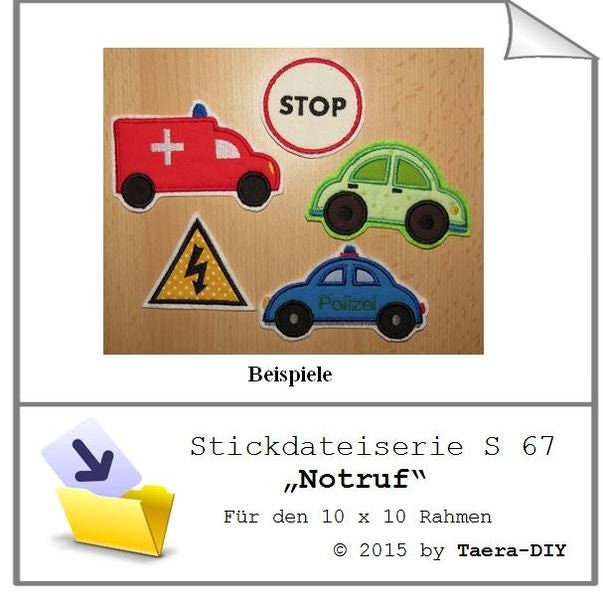 Stickdateiserie &quot;Notruf&quot; S67