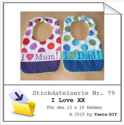 Stickdateiserie I love XX S79