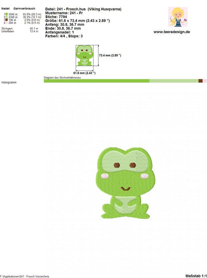 Stickdatei Frosch 241