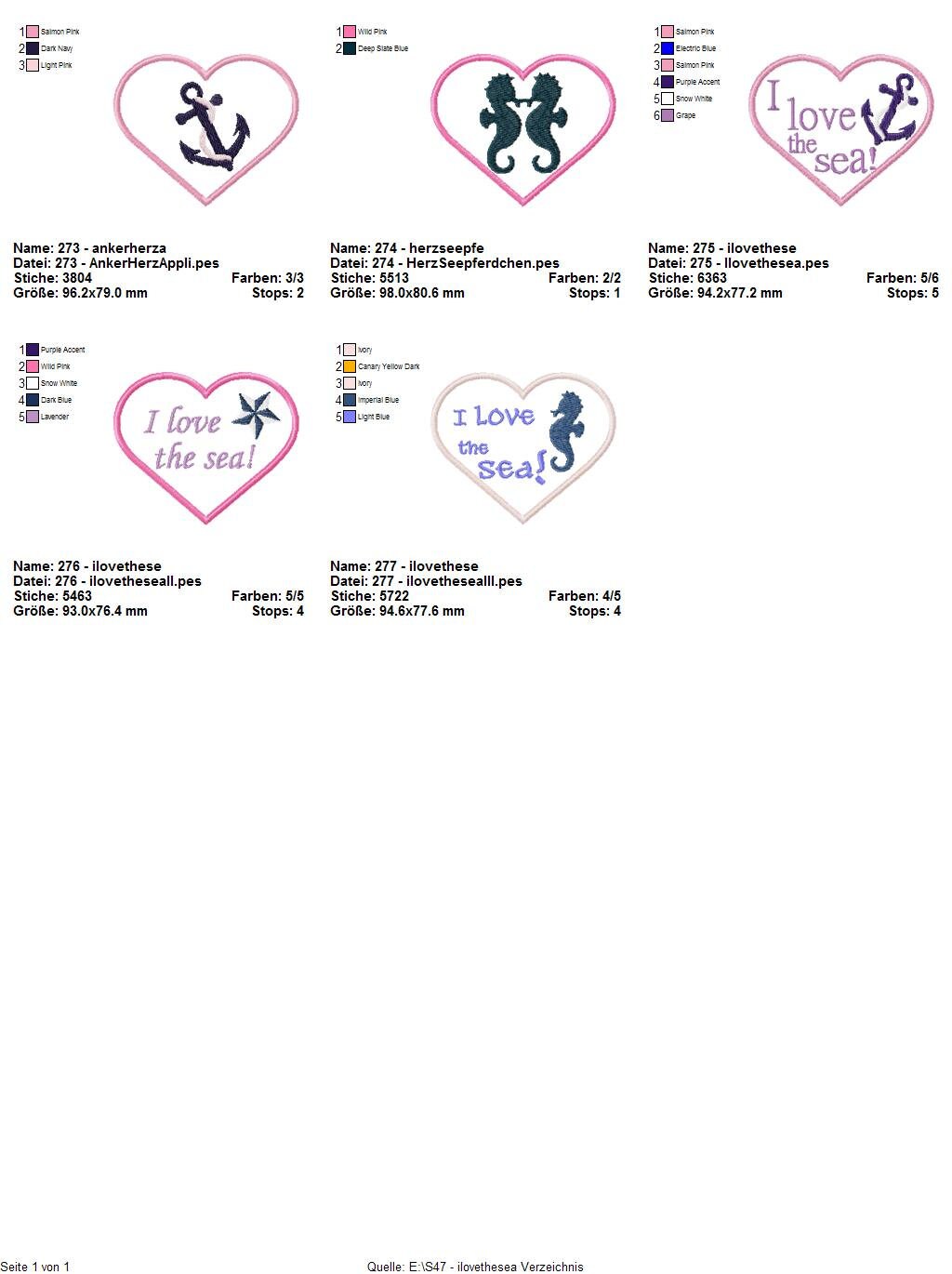 Stickdateiserie Herzchen