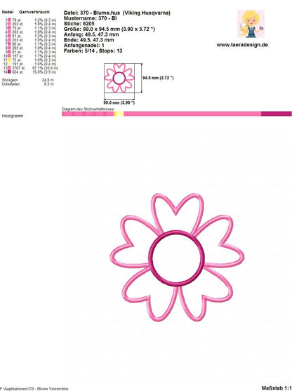 Stickdatei Blume 370
