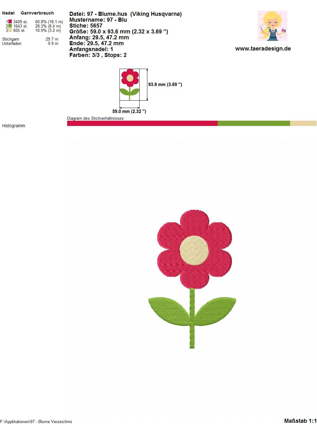 Stickdatei Blume Nr. 97