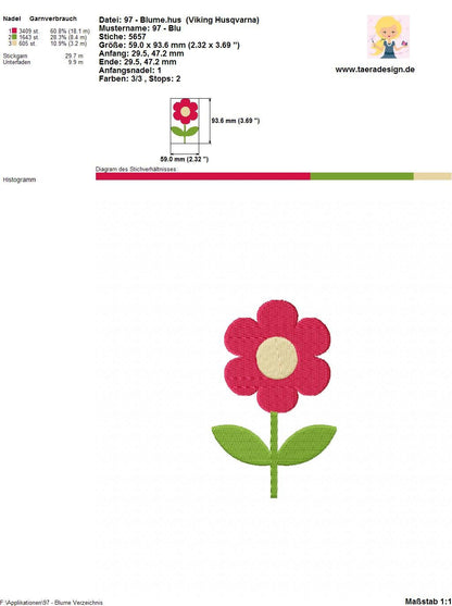 Stickdatei Blume Nr. 97