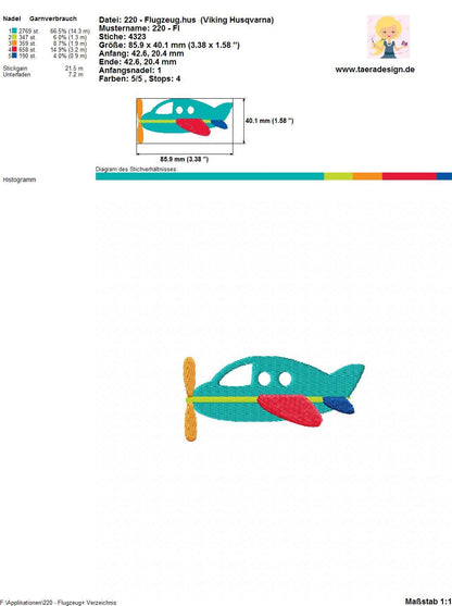 Stickdatei Flugzeug Nr. 220
