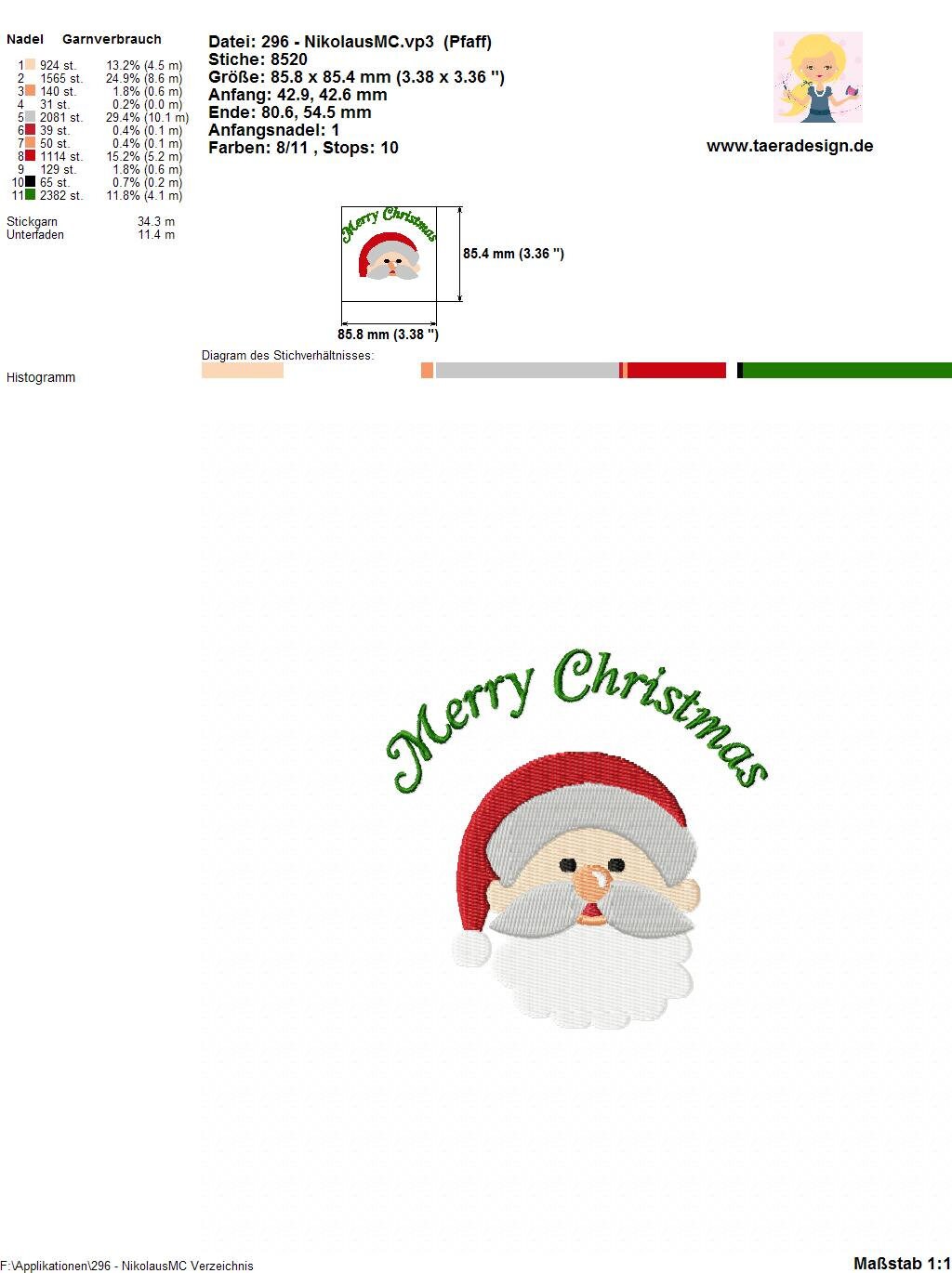 Stickdatei Nikolaus 296