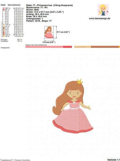 Stickdatei Prinzessin Nr. 77