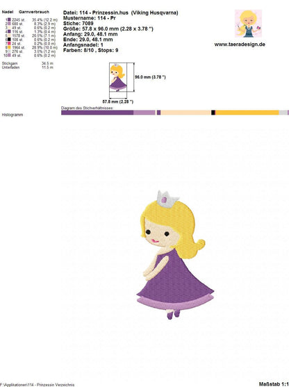 Stickdatei Prinzessin Nr. 114