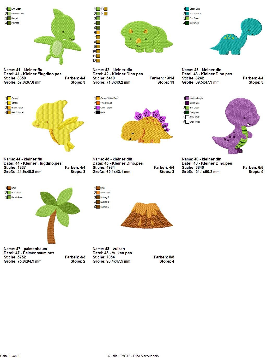 Stickdateiserie Dinos