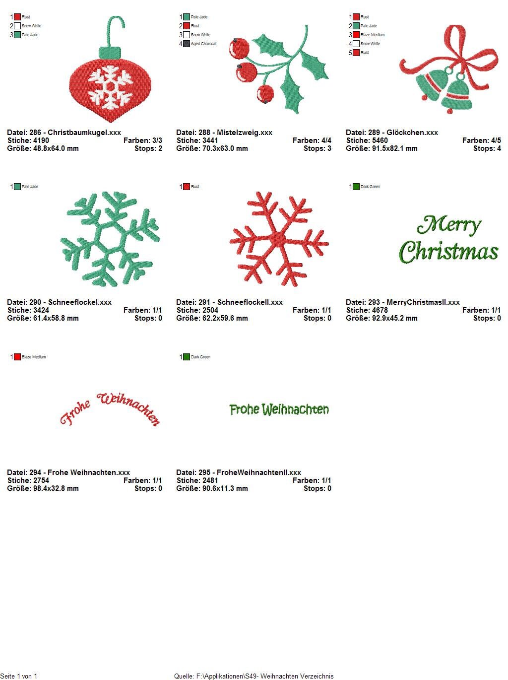 Stickdatei 49 Weihnachten