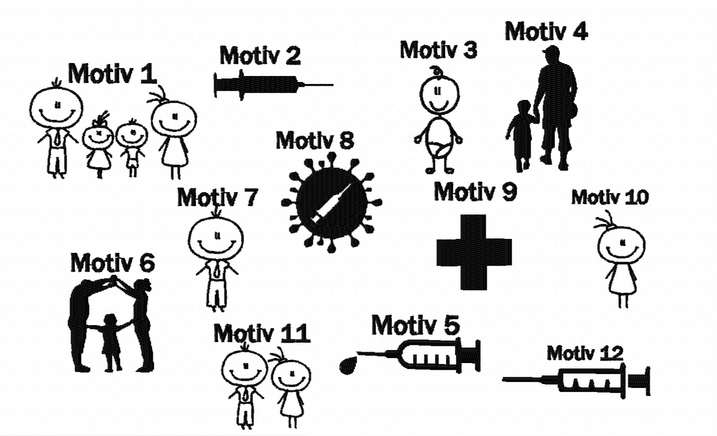 Impfpass Hülle Mensch individuell bestickt Familie Name Schutzhülle Impfausweis Impfbuch