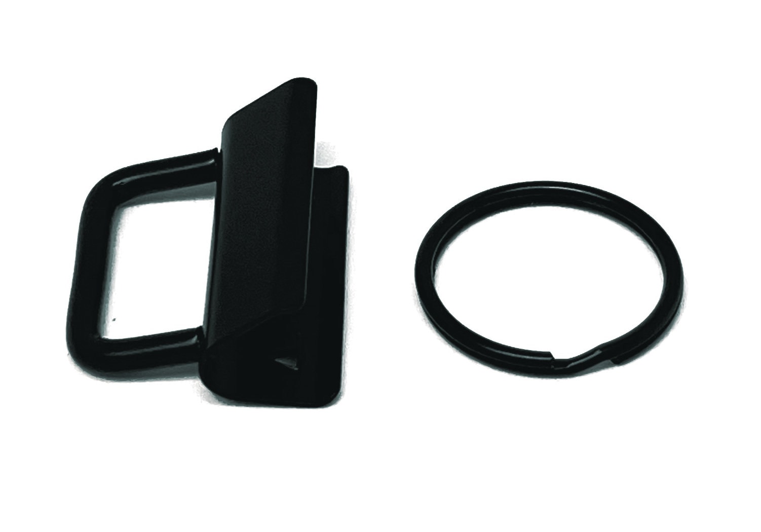 Klemmschließe 10 Stück mit Schlüsselring 3cm in Schwarz