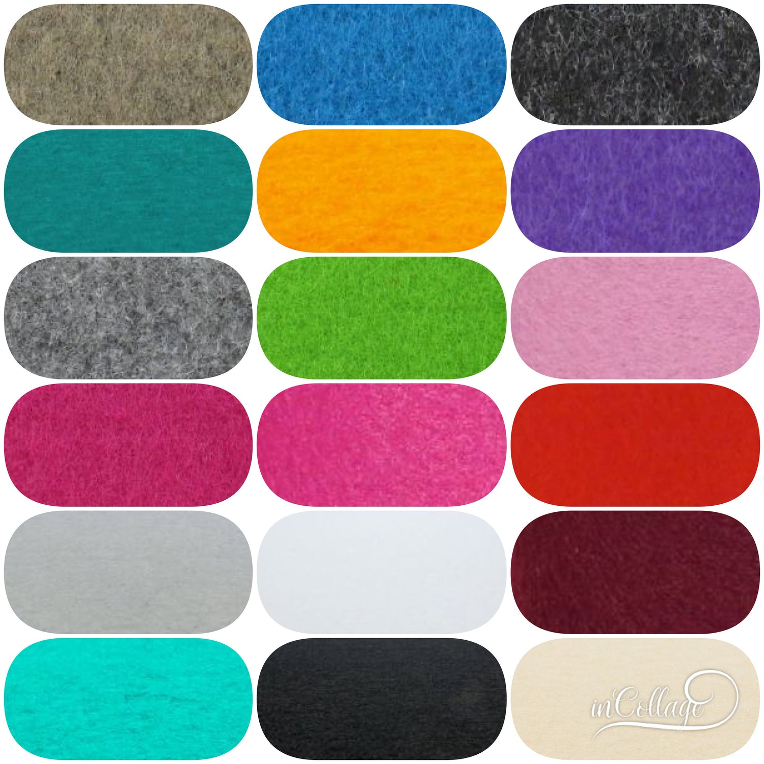 20 Filzbänder in allen Farben 30x3x0,3cm zum Setpreis