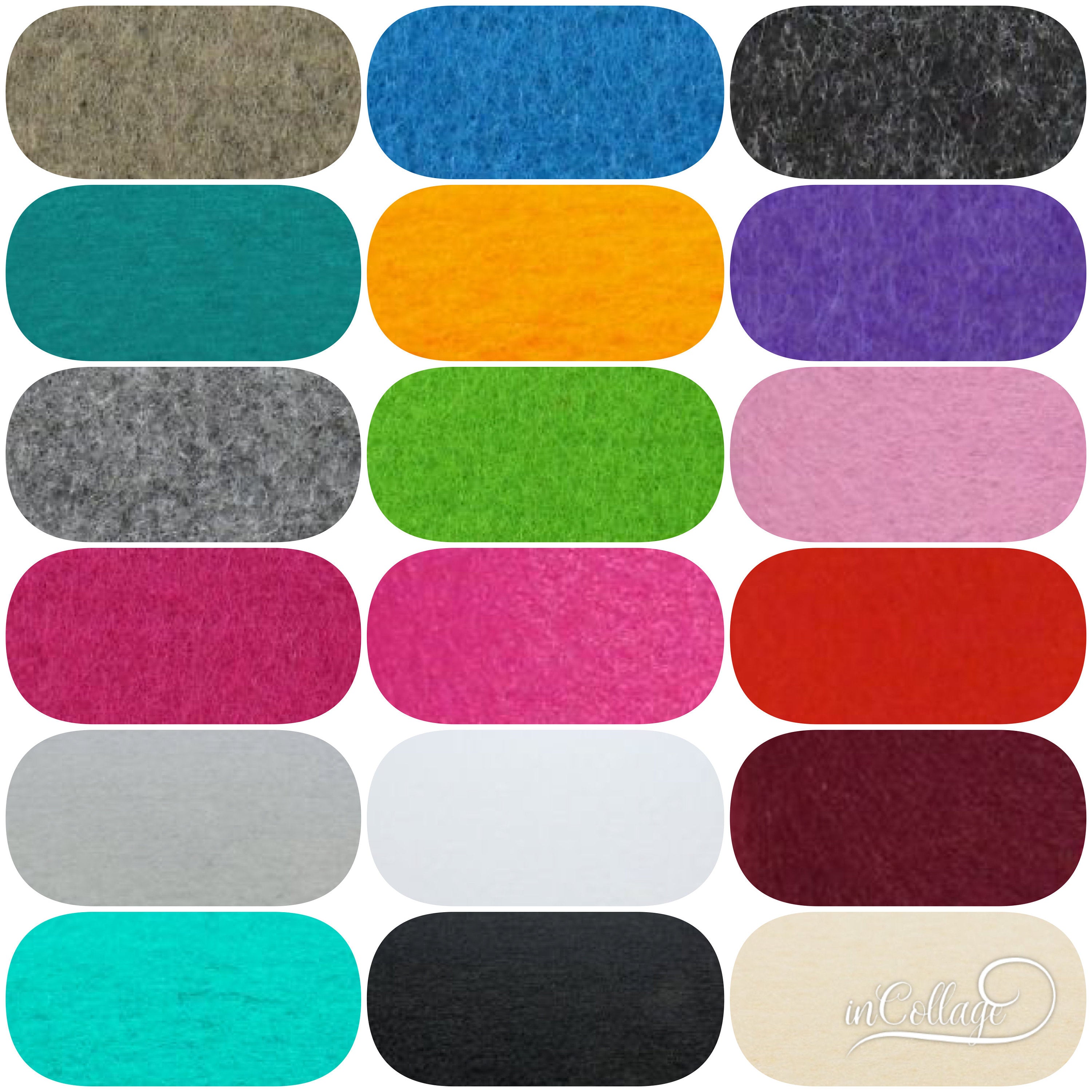 20 Filzbänder in allen Farben 30x3x0,3cm zum Setpreis