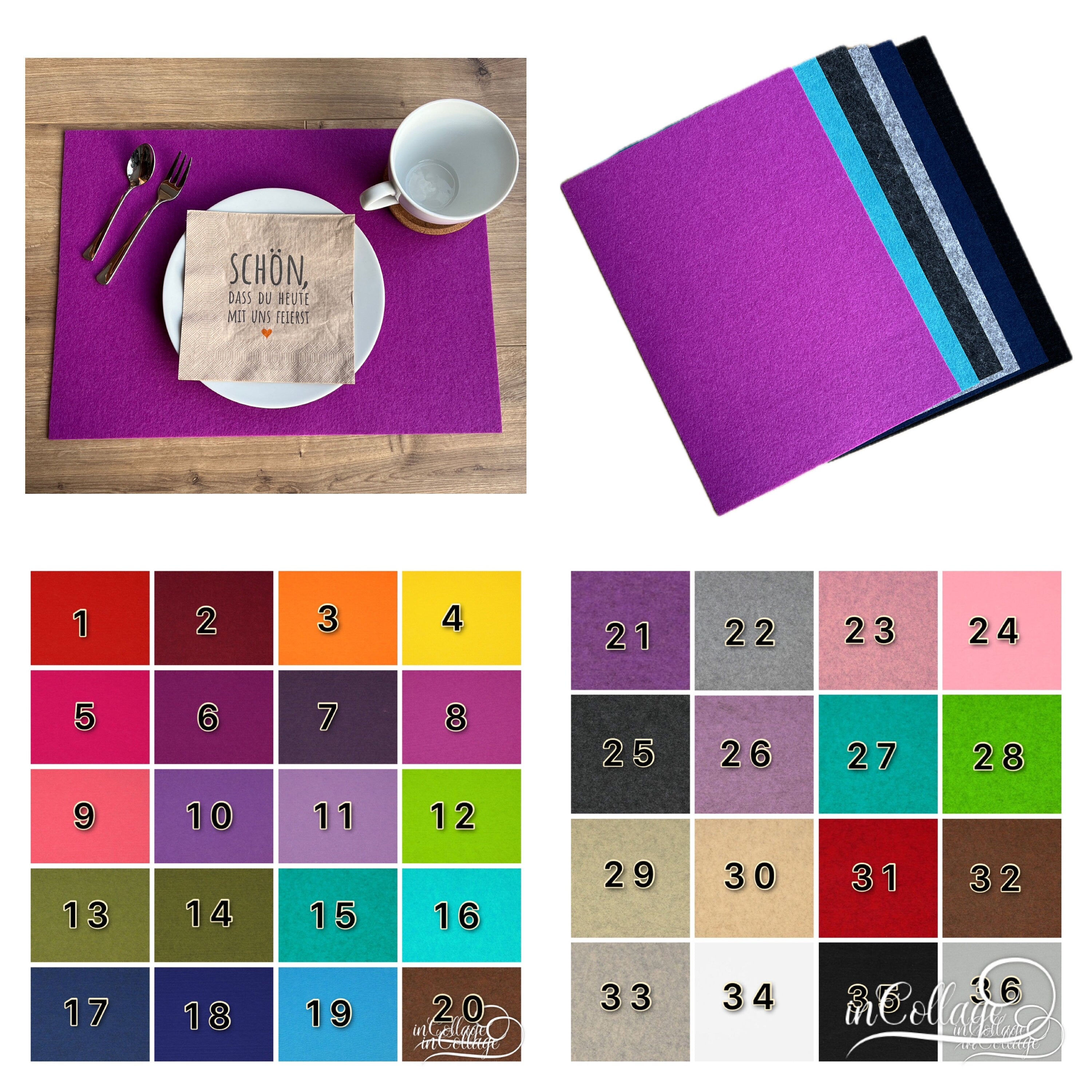 Tischuntersetzer rechteckig 43 x 31 cm in verschiedenen Farben in Farben Platzset