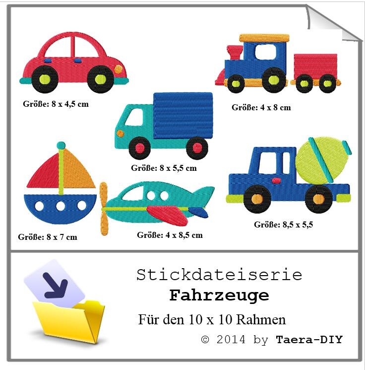 Stickdateiserie Fahrzeuge